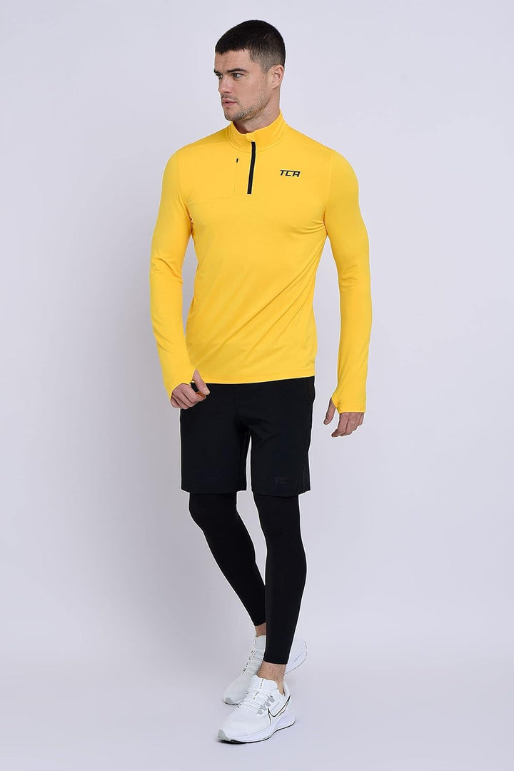 TCA Laufshirt Herren Langarm - Fusion Pro Quickdry Langarmshirt atmungsaktiv - Ski Oberteil Herren -