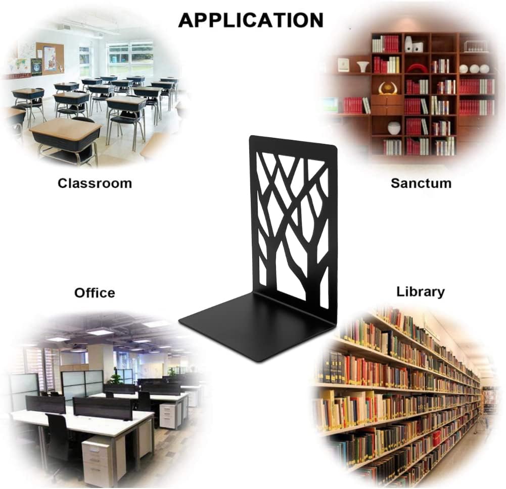 DIFIT Buchstütze, 5 Parr(= 10 Stück) Metall Buchstützen, Schwarz Bücherstütze Book Holder, Bücherhal