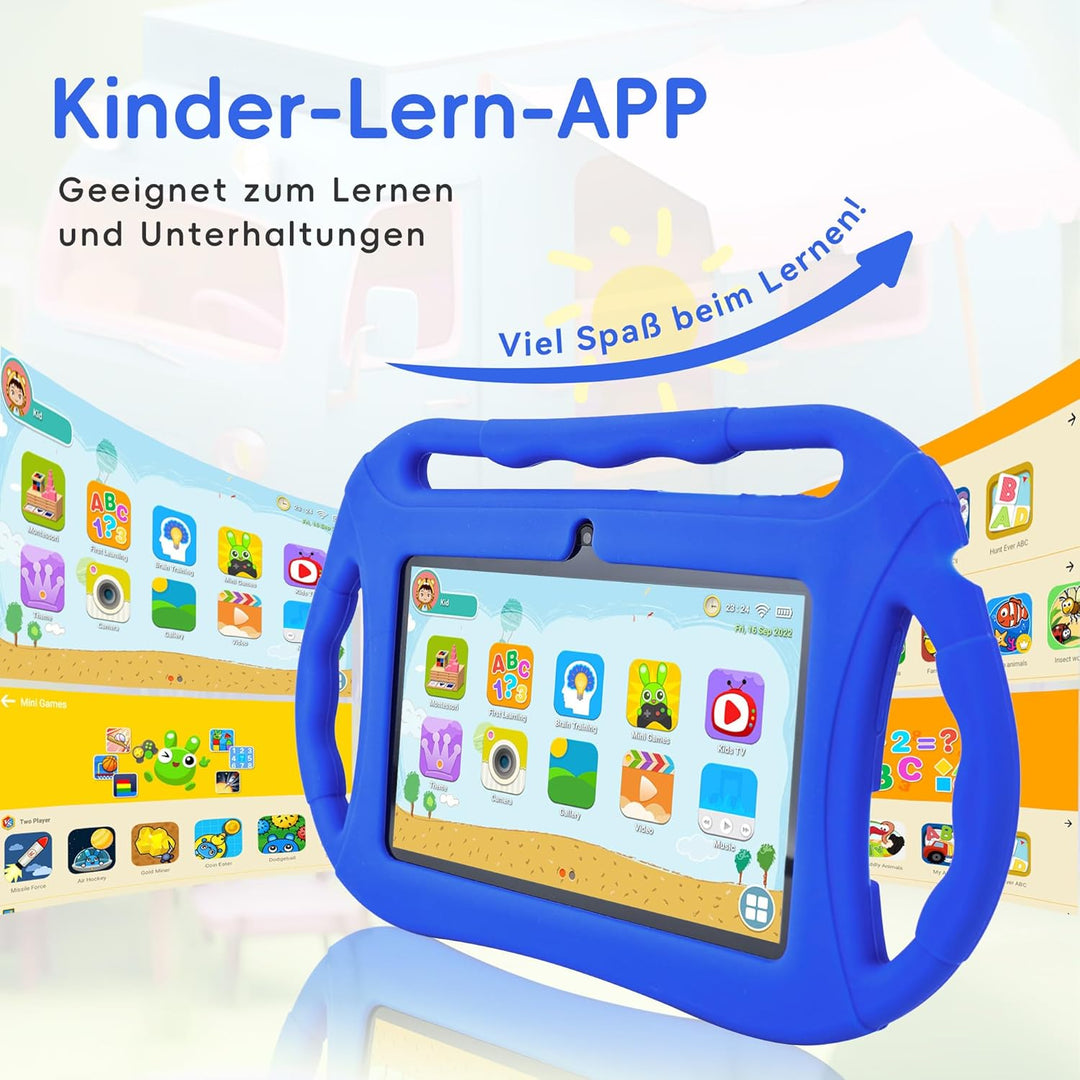 Veidoo Kinder Tablet 7 Zoll Android Tablet 32GB, WiFi, GMS, Dual-Kamera, Elterlicher Kontrolle, Lern
