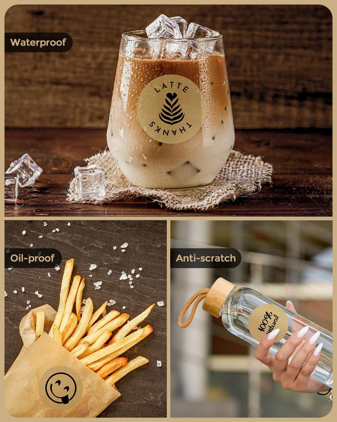 MUNBYN 2" Runde Etiketten Selbstklebend Rolle-Versandetiketten 500 Etiketten Kreis Thermodirekt Etik