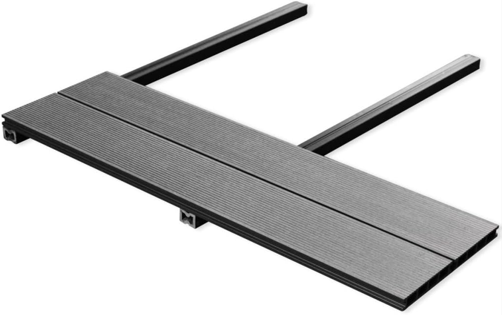 Festnight Terrassenplatten 400 x 15 cm 64er Spar Set für 40m² Grau in Holzoptik für Garten Balkon Bo