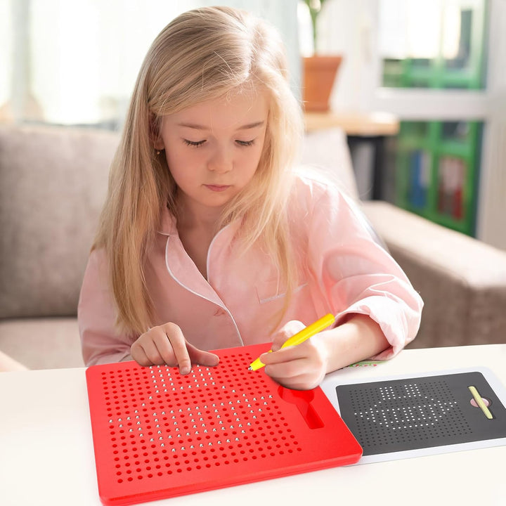 POFIBO Magnetische Zeichentafel - 2 StĂŒck Magnetisches Zeichenbrett mit Kugeln und Stift Kleine Magn