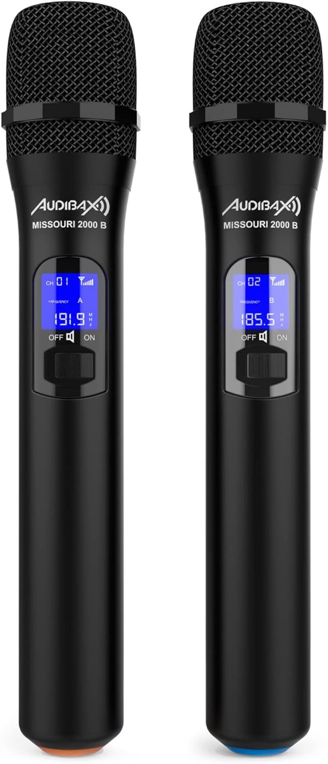 Audibax Missouri 2000 Micrófono Doble Inalámbrico Mano VHF Rango B