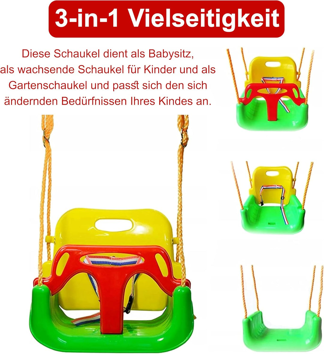 COIL Baby Schaukel 3-in-1 Babysitz Verstellbarer Schaukelsitz mit Wachsender Sitz Garten Schaukel fü
