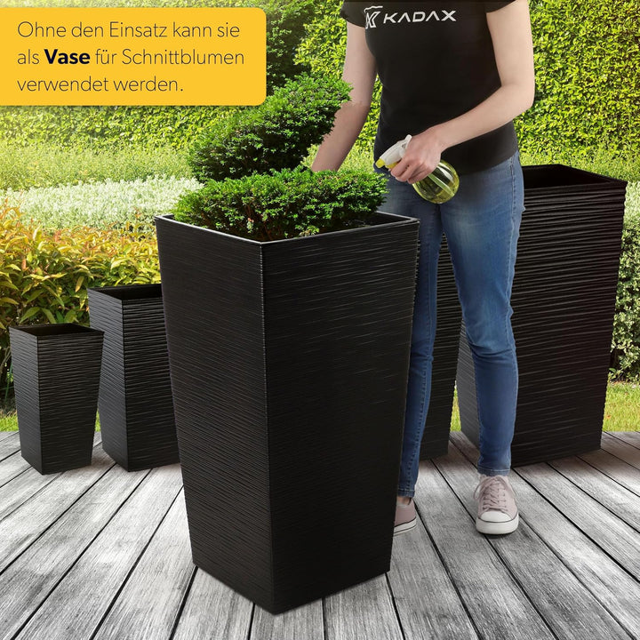 KADAX Blumentopf, Blumenkübel aus Kunststoff, Pflanzkübel für Blumen, Innen- und Aussenbereich, Gart