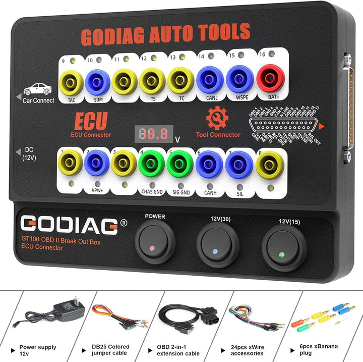 GODIAG Gt100 Kfz-Werkzeug Obd2-Anschlusskasten-SteuergeräTestecker, Zur Verwaltung Der Obdii-Protoko