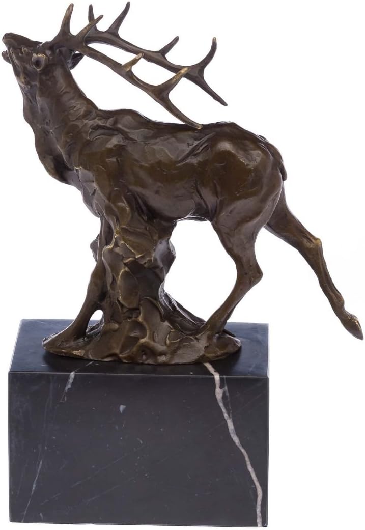aubaho Bronze röhrender Hirsch Bronzeskulptur Figur Skulptur Jäger Jagd Sculpture Deer