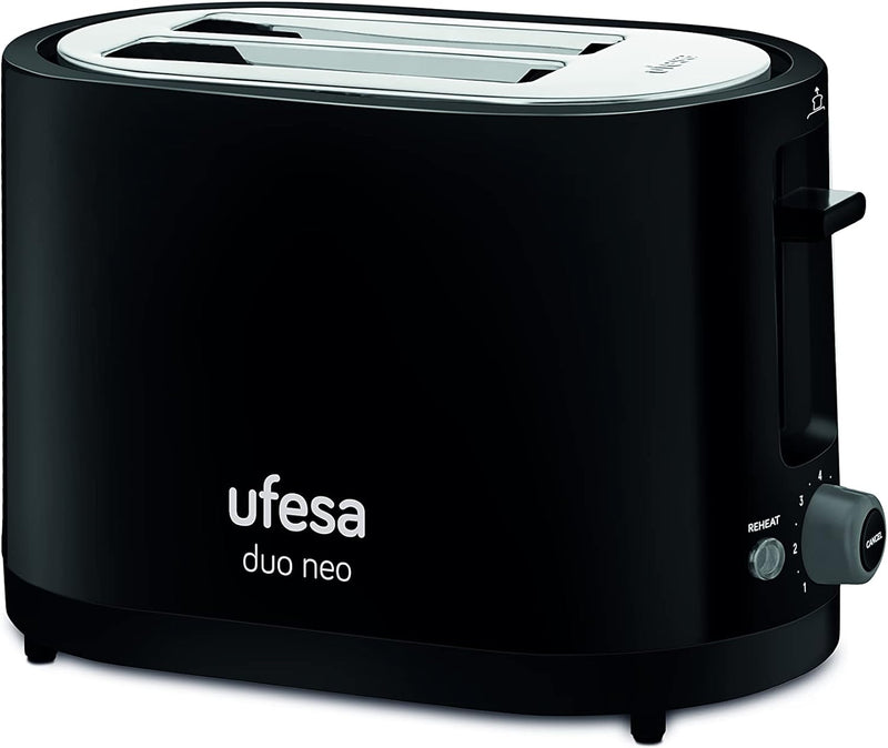 Ufesa TT7485 Duo Neo Toaster mit 750W, 7 Röststufen, 2 Schlitze für 2 Toasts, Auftau- und Aufwärmfun