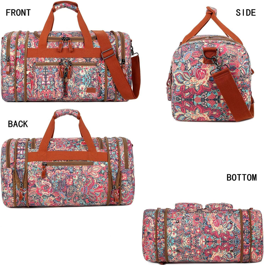BAOSHA Mehrfarbig Frauen Reisetaschen Reise Duffel Weekender Bag Sporttasche für Damen Carry on Schl