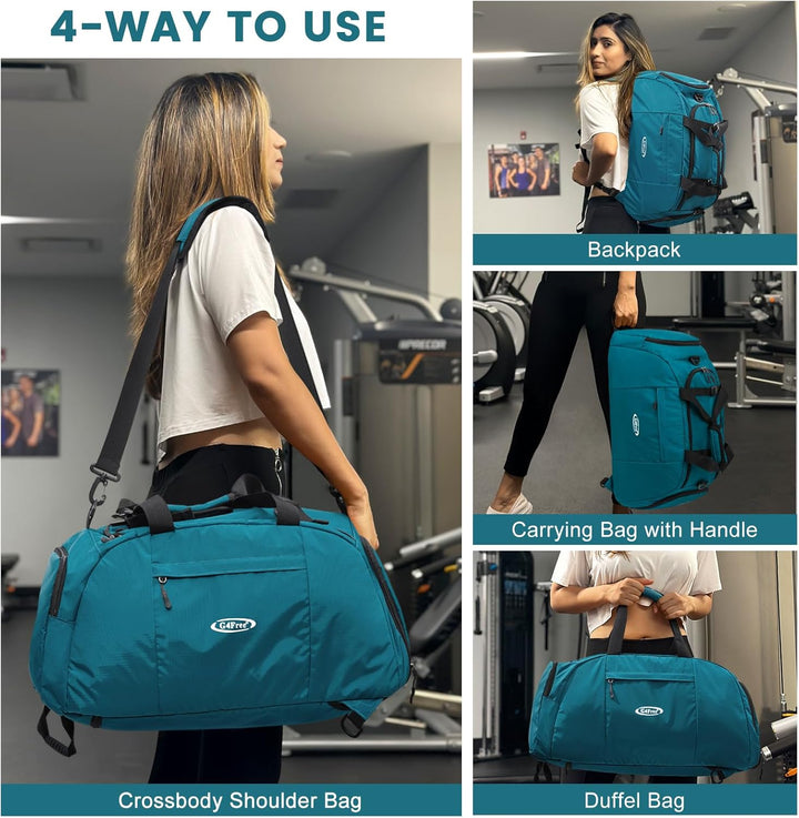 G4Free 40L Faltbare 3-Wege-Reisetasche Sporttasche mit Schuhfach Herren Damen Gym Bag Gepäck für Spo