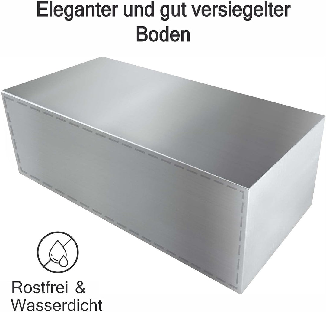 wuuhoo® XL Pflanztrog Daisy aus Edelstahl - wetterfeste Bodenvase, Blumenkübel wasserdicht & frostbe