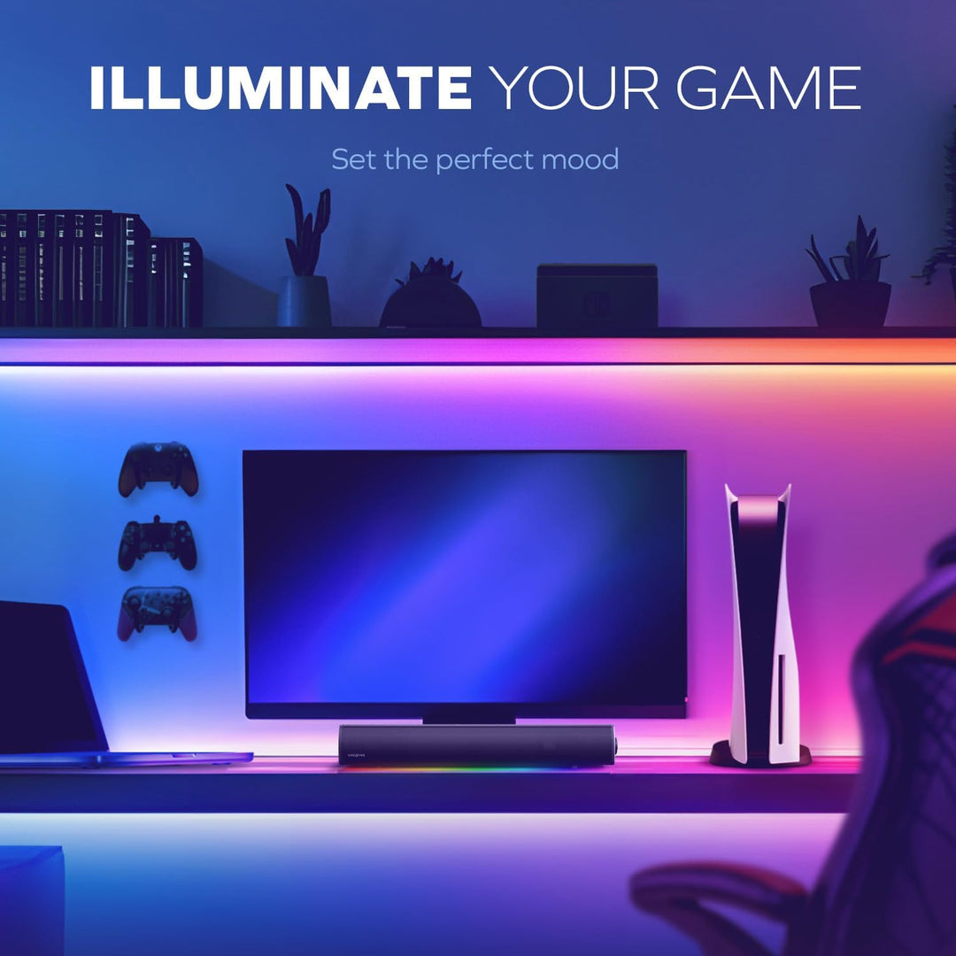 CREATIVE Sound Blaster GS5 RGB Gaming Soundbar mit SuperWide-Technologie, Stromversorgung über Adapt