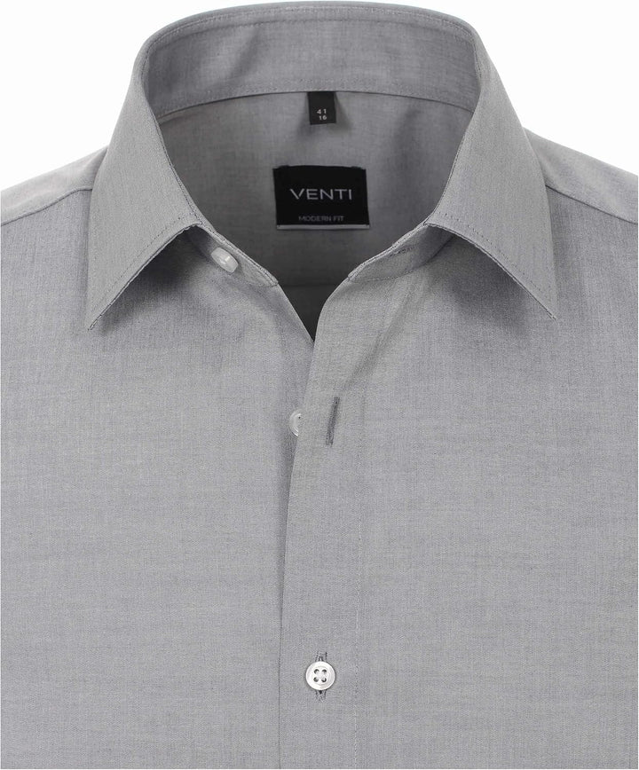 Venti Herren Hemd Halbarm uninah 001620 Modern Fit 40 Grau, 40 Grau