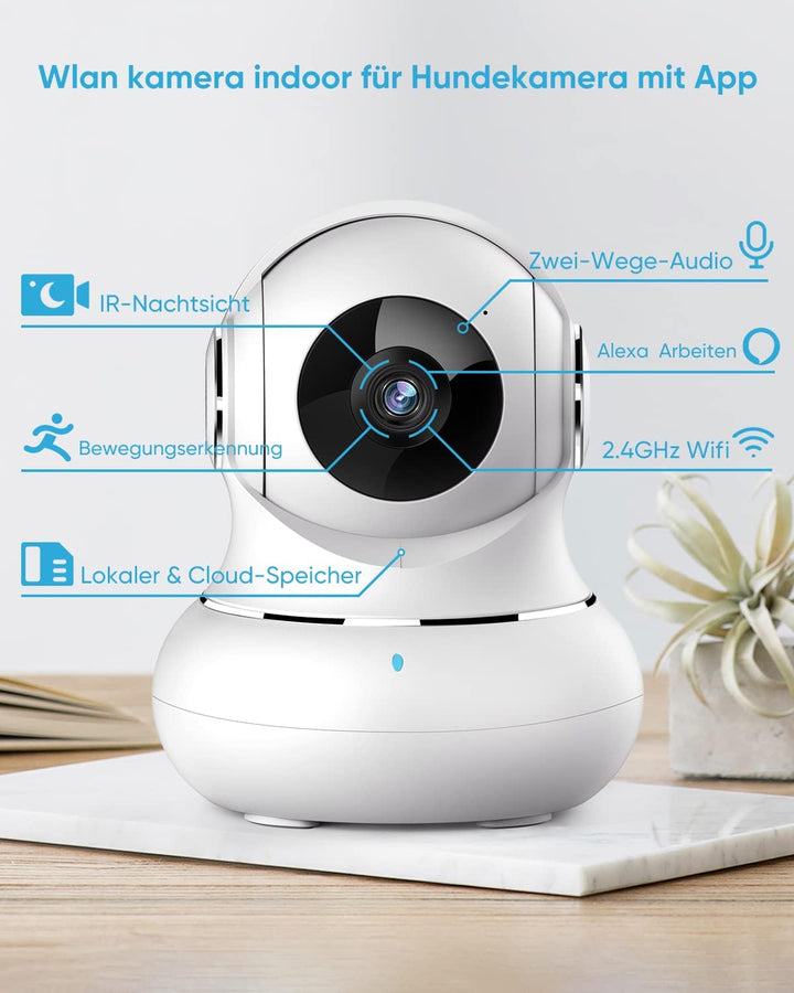 Little elf Überwachungskamera, 2K Babyphone mit Kamera, WLAN IP Kamera mit Bewegungserkennung, Nacht