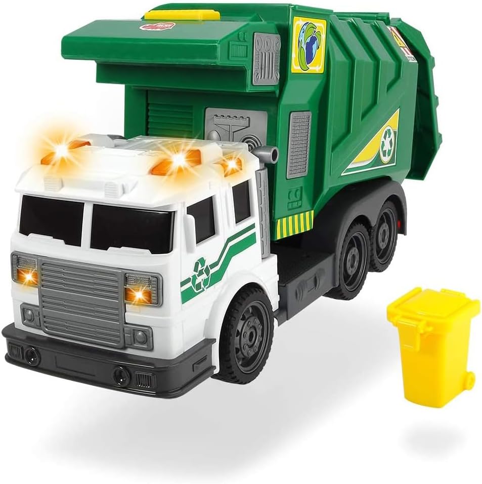 Dickie 203308378 Toys City Cleaner, Strassenfahrzeug, Strassenreinigung, Müllauto, batteriebetrieben