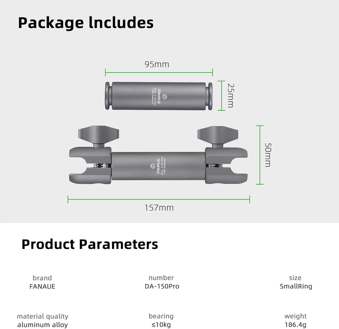 FANAUE DA-150PRO Verbundstoff-Verbindungsarm kompatibel mit RAM Mount B Grösse Kugelkopf und Fahrrad