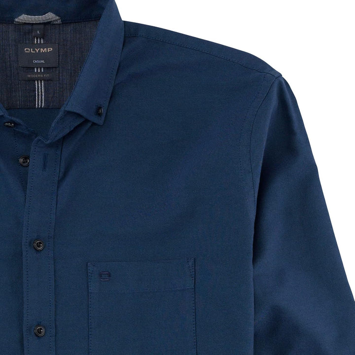 OLYMP Herren Freizeithemd Langarm Casual,Oxfort,modern fit,Button-Down-Kragen S Marine 18, S Marine