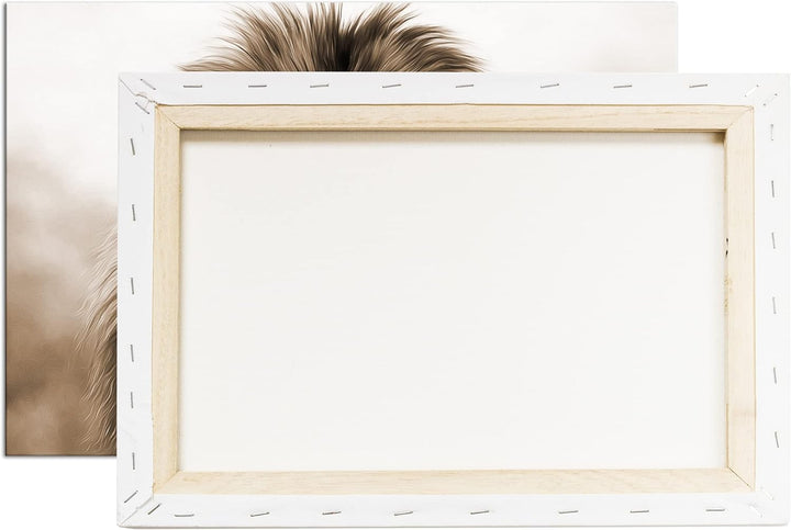 deyoli Stolzer Löwe Effekt: Sepia Format: 80x60 als Leinwandbild, Motiv fertig gerahmt auf Echtholzr