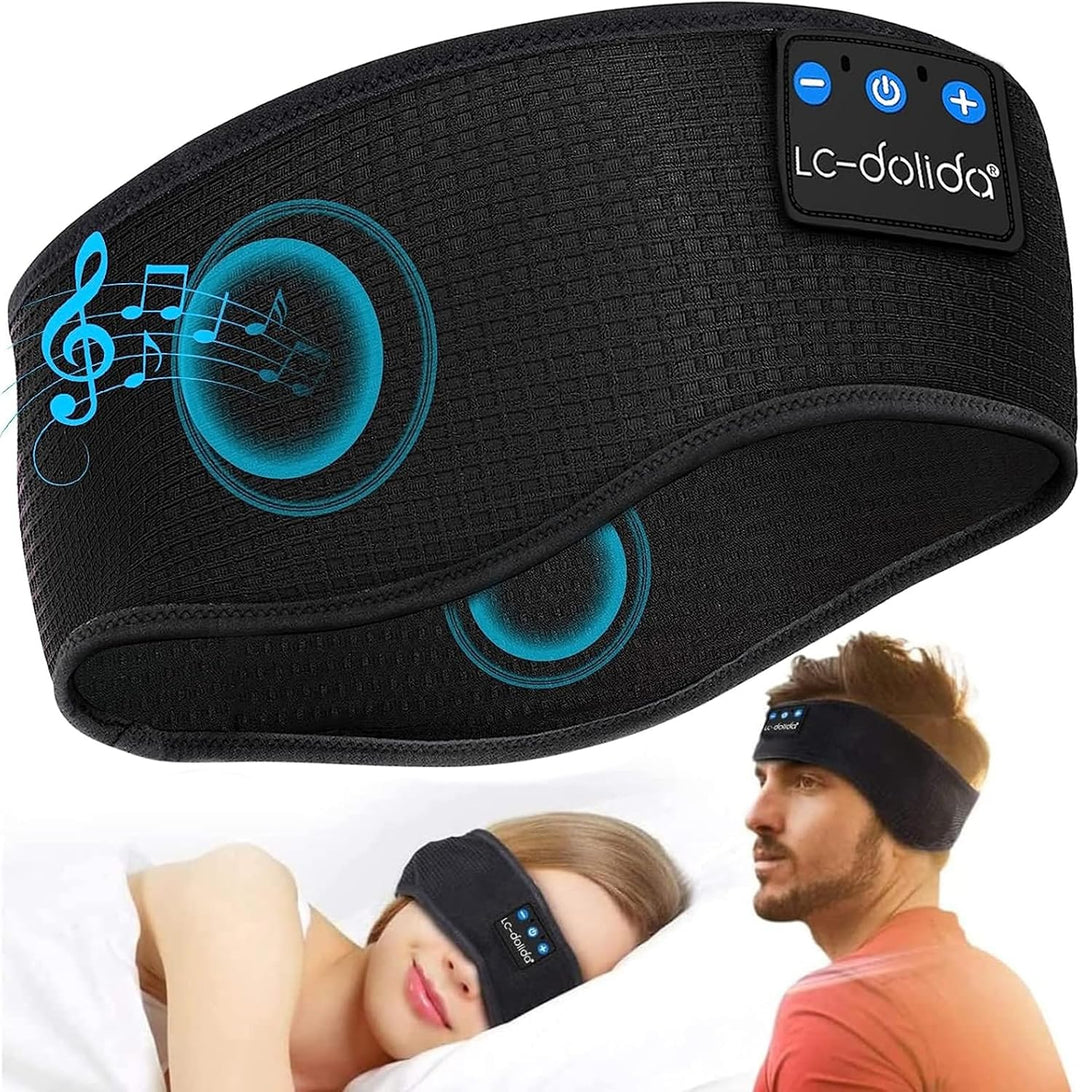 LC-dolida Schlafkopfhörer Bluetooth 5.4, Schlaf Stirnband Kopfhörer Headband Schlafmaske, Sportskopf