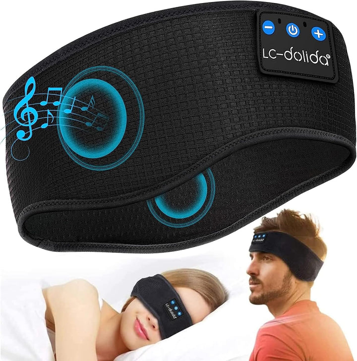 LC-dolida Schlafkopfhörer Bluetooth 5.4, Schlaf Stirnband Kopfhörer Headband Schlafmaske, Sportskopf