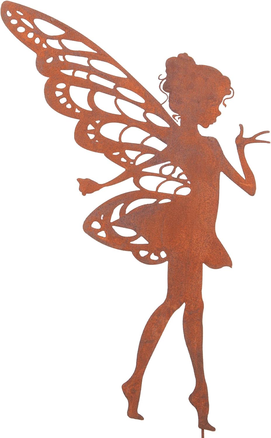 UNUS Zink Elfe gross, Gartendeko Rostoptik, Gartenstecker aus Edelrost, Rost Deko für Garten, Terras