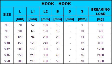 10 Stk. SPANNSCHLOSS Haken - Haken M5 VA4 edelstahl Spannschraube Spannschlösser #03 - 10 pcs/s #02