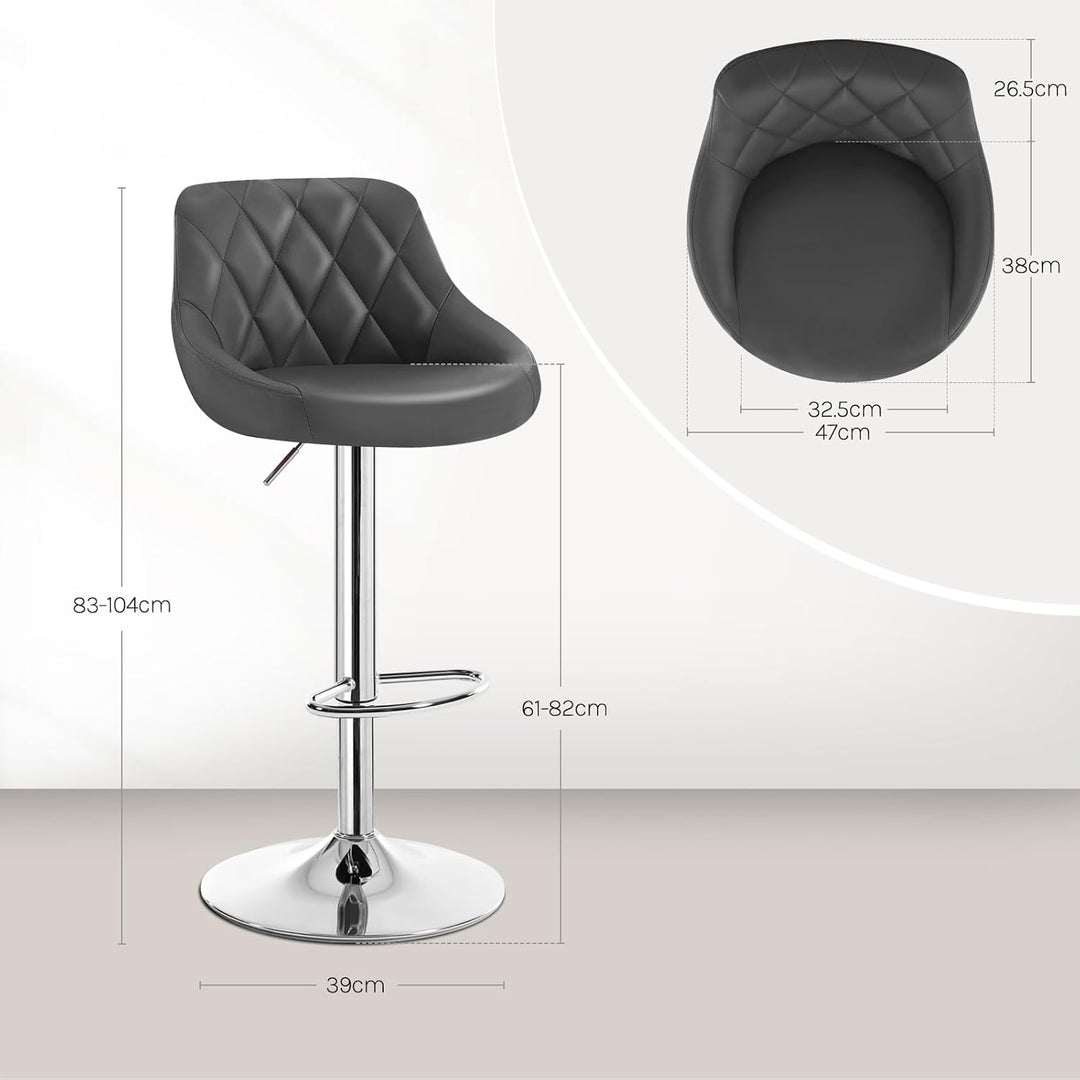 WOLTU 4er Set Barhocker Bistrohocker Tresenhocker Barstuhl Höhenverstellbar, Drehbar, Sitzfläche aus