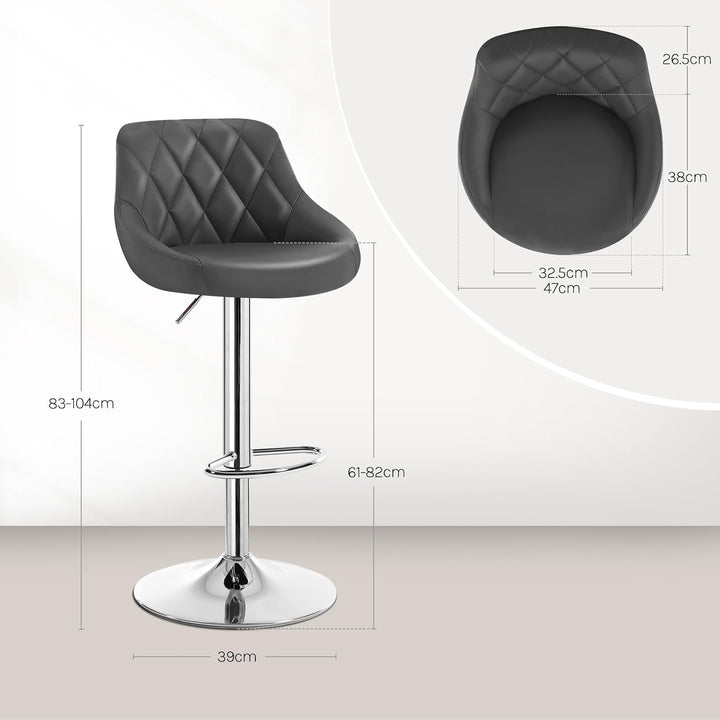 WOLTU 4er Set Barhocker Bistrohocker Tresenhocker Barstuhl Höhenverstellbar, Drehbar, Sitzfläche aus