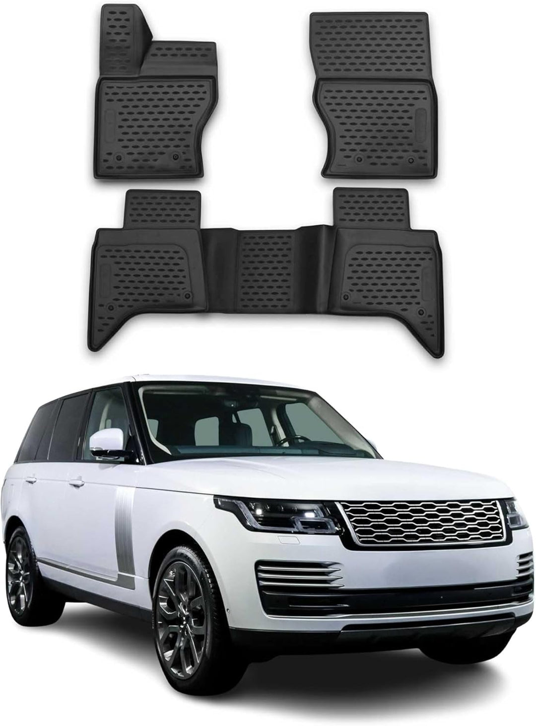 Fussmatten Gummimatten kompatibel mit Land Rover Range Rover IV 2015-2021 OMAC Gummi Schwarz