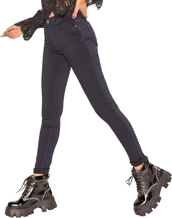 Nina Carter P106 Damen Jeanshosen Slim Fit Push-Up Skinny Jeans Mid-High Waist XS Slim Dunkelblau (P