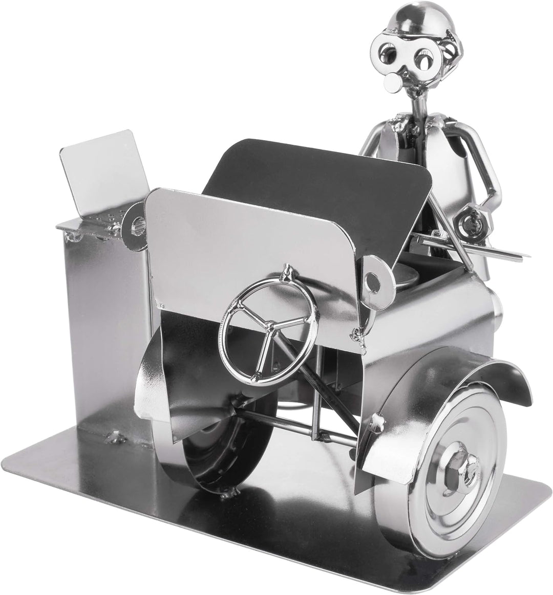 BRUBAKER SchraubenmÀnnchen Automechaniker - Handarbeit Eisenfigur MetallmÀnnchen - Metallfigur Gesch