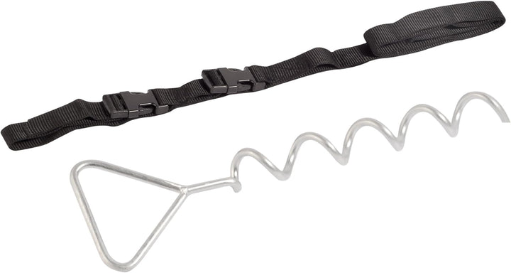 HUDORA Bodenanker Set 4x schwarze 1700mm Gurte 4x Spiralhaken ohne Ring, 4x schwarze 1700mm Gurte 4x