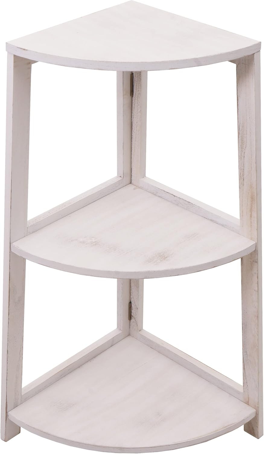 Mendler Eckregal HWC-K44, Regal Standregal Wohnregal, 3 Ablagen, 80x37x37cm MDF aus Paulownia - Shab