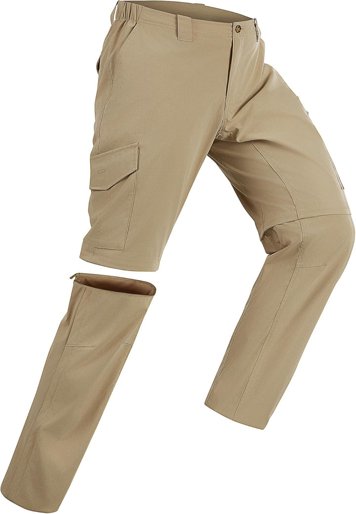 33,000ft Wanderhose Herren Zip Off Trekkinghose, Atmungsaktiv Abnehmbar Stretch Outdoorhose mit 6 Ta