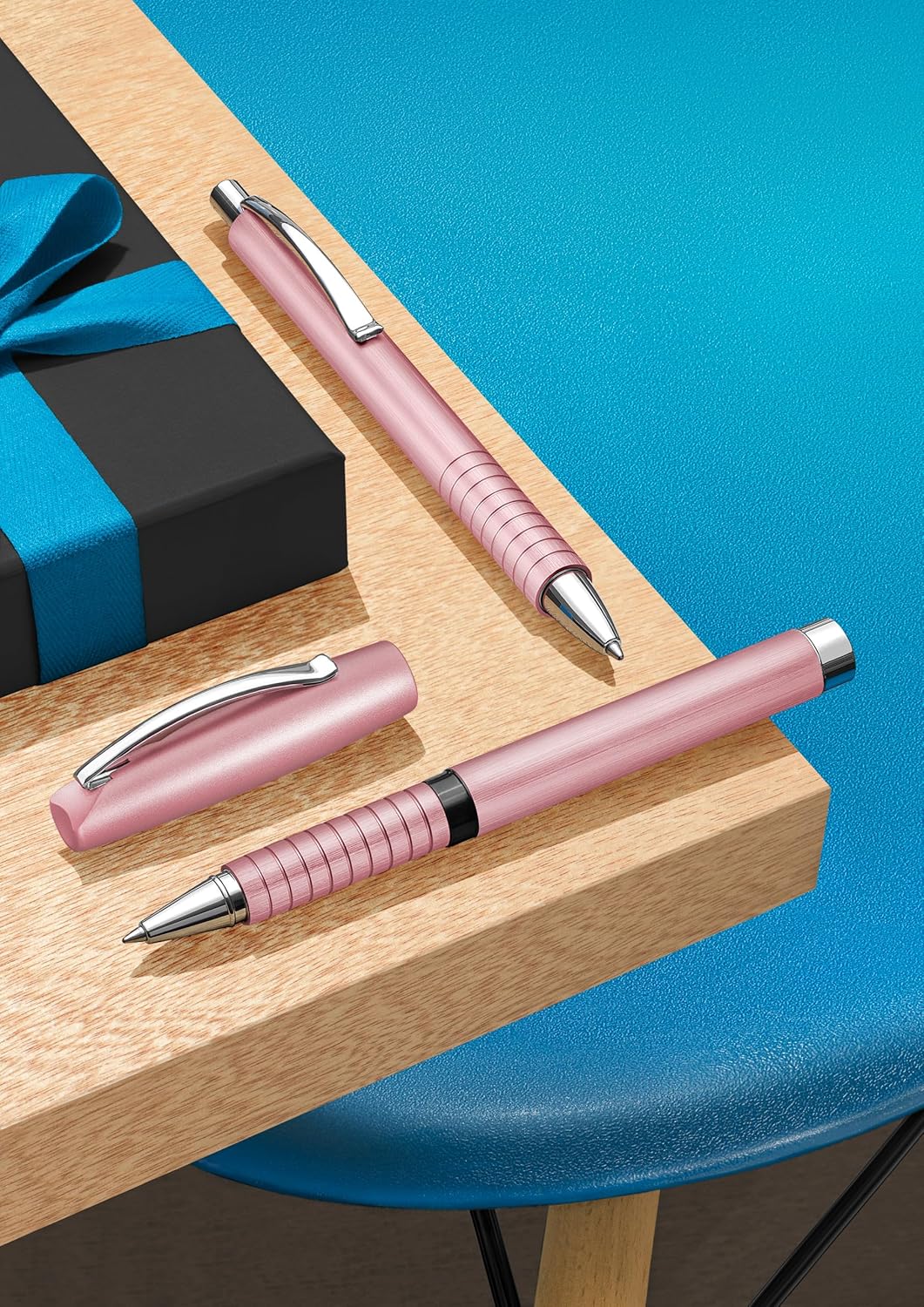 Faber-Castell 148425 - Kugelschreiber Essentio, Aluminium Rose rosé Kugelschreiber, rosé Kugelschrei