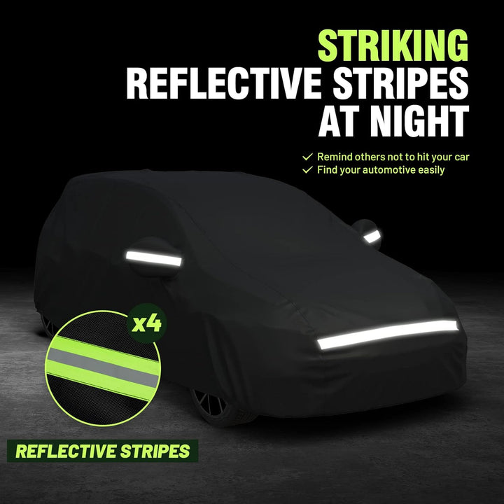 Favoto Schrägheck-Abdeckung Autoabdeckung, universelle Passform, 367 bis 398,8 cm, rechte Seite, Rei