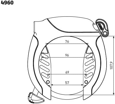 ABUS Rahmenschloss PRO TECTIC 4960 NR - Fahrradschloss-Set mit Schlosskette Chain 6KS/85 und Schloss