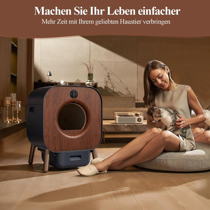 PAWBBY P1 Ultra Katzenklo Selbstreinigend, Selbstreinigende Katzentoilette, TÜV-Zertifizierung, Anti