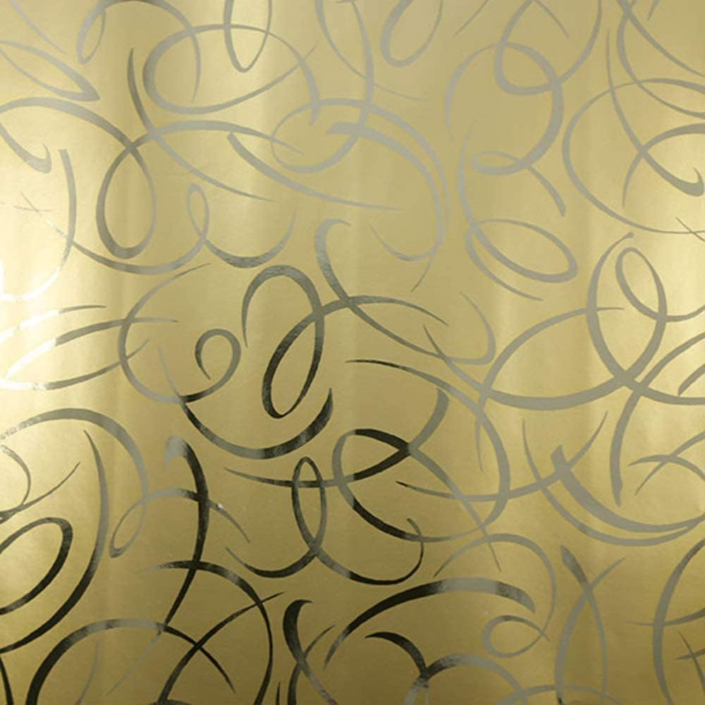 Clairefontaine 211892C Geschenkpapier Premium (50x0,70m, 80g/qm mit PP-Film) 1 Rolle Arabesque Gold