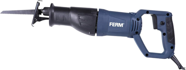 FERM Säbelsäge 710W - Soft Griff - mit 2 Sägeblätter für Holz (130mm-11TPI) und Metall (82mm - 30TPI