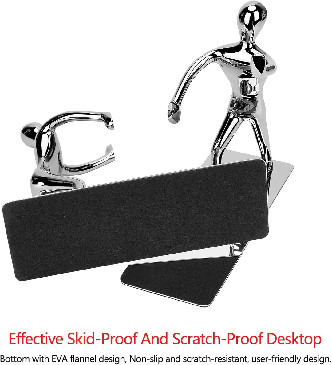 MerryNine Robuste Kung-Fu-Mann-Buchstützen aus Edelstahl, Buchstütze aus Edelstahl, kreativer Buchsc