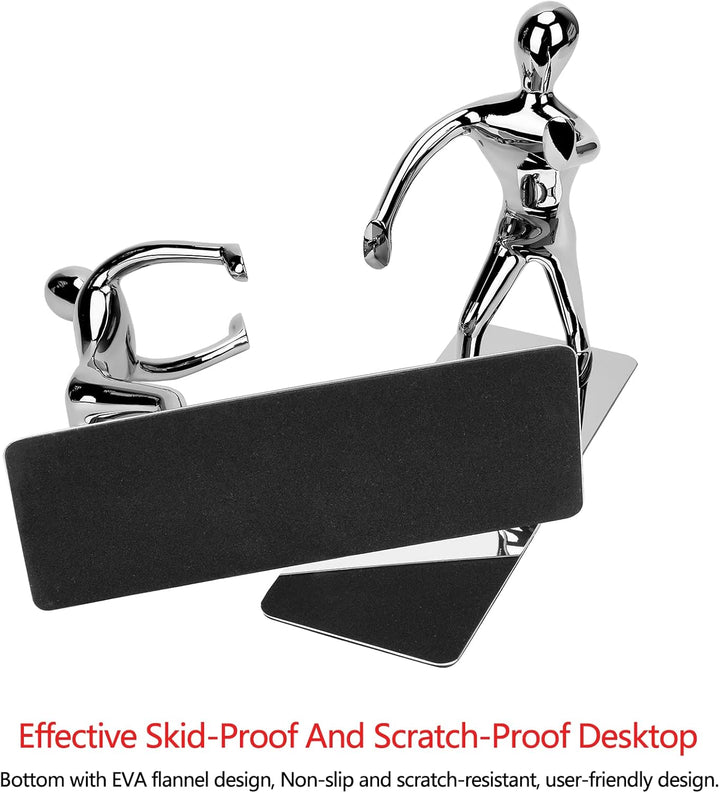 MerryNine Robuste Kung-Fu-Mann-Buchstützen aus Edelstahl, Buchstütze aus Edelstahl, kreativer Buchsc