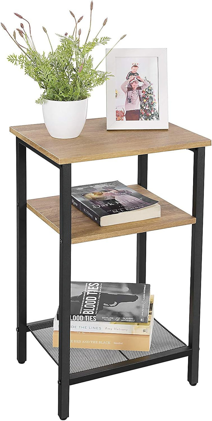 VASAGLE Beistelltisch, Nachttisch, Kleiner Sofatisch, Schlafzimmer, Wohnzimmer, einfacher Aufbau, st