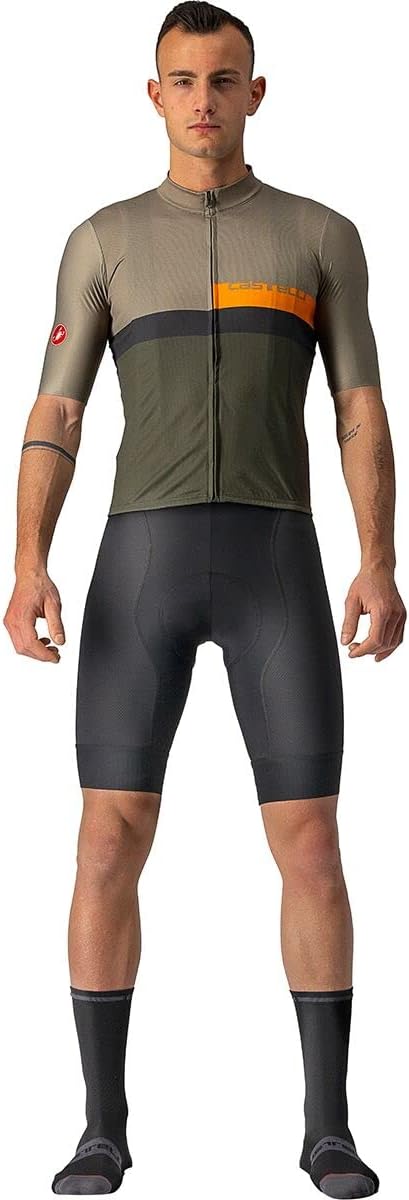 CASTELLI Herren A Blocco Jersey Sweatshirt M Rinde Green/Pop Orange-dark Gra, M Rinde Green/Pop Oran