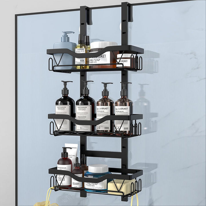 UUlioyer Duschablage zum Hängen, Duschregal ohne Bohren für Glastür, Shampoo Duschgel Halterung für