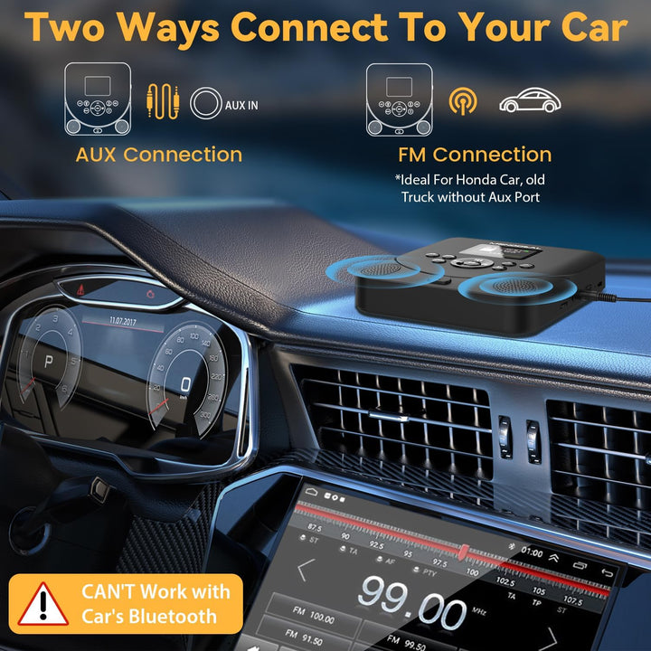 CD Player Tragbar mit TFT Display, 2024 MONODEAL Tragbarer CD Player Bluetooth, Wiederaufladbar CD P