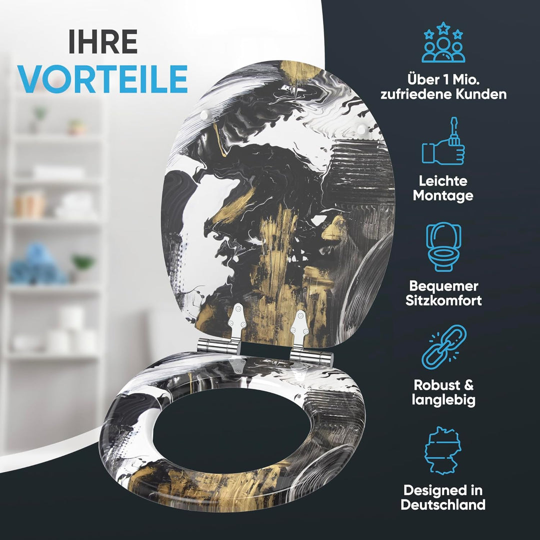 Sanilo WC Sitz mit Absenkautomatik, viele neue Toilettendeckel zur Auswahl, hochwertige Oberfläche,