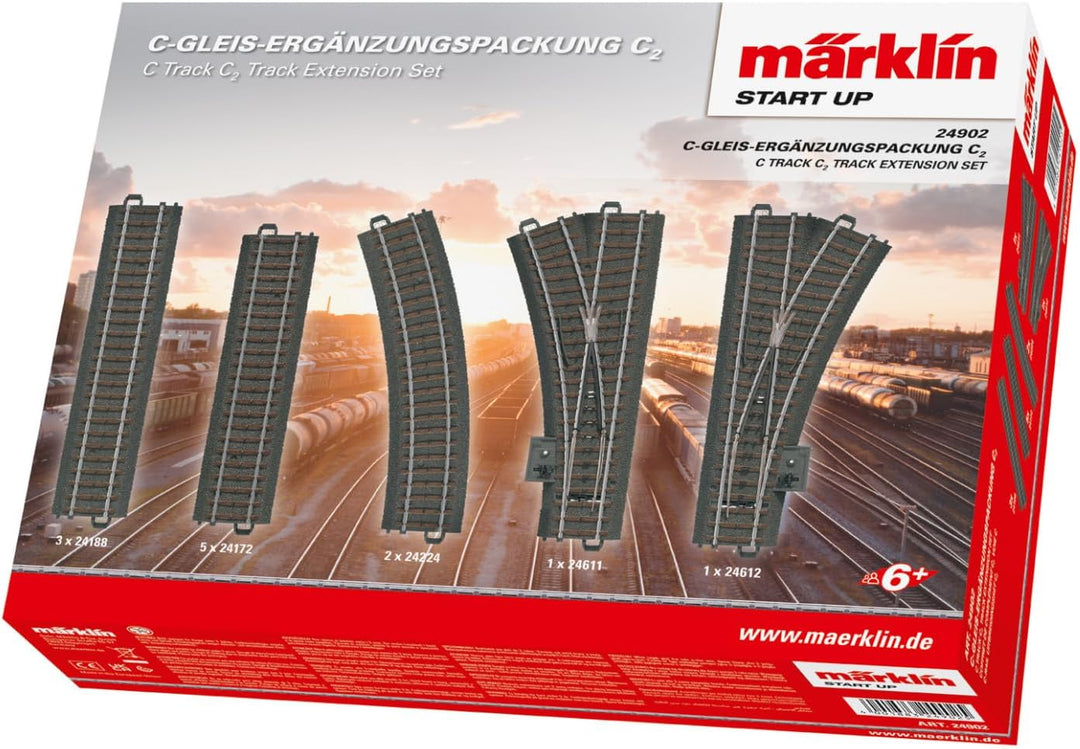 Märklin Start up 24902 - C-Gleis-Ergänzungspackung C2, Modelleisenbahn Spur H0, 53.29 x 33.19 x 10.1