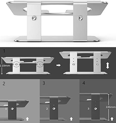 DolDer Laptop Ständer Aluminium höhenverstellbarer Laptop-Riser, Notebook Ständer für MacBook Pro/Ai