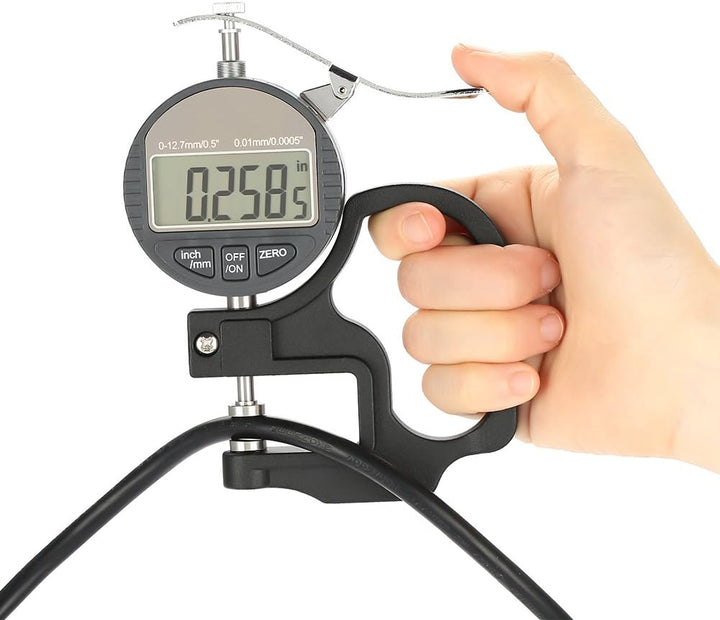 Digitales Dickenmessgerät für Papier Ledertuch Draht Messwerkzeug 0-12,7 mm Messbereich (Genauigkeit